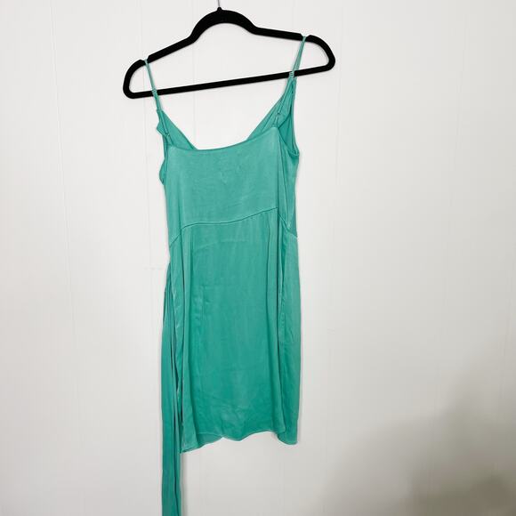 Saylor Mykonos Cowl Neck Asymmetrical Dress in Waterfall Green Small S Cocktail - Picture 2 of 12